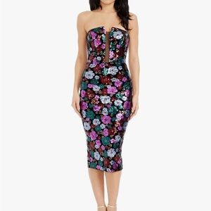 🆕✨Dress the Population Women's Erica Bodycon Midi Dress NWT size medium